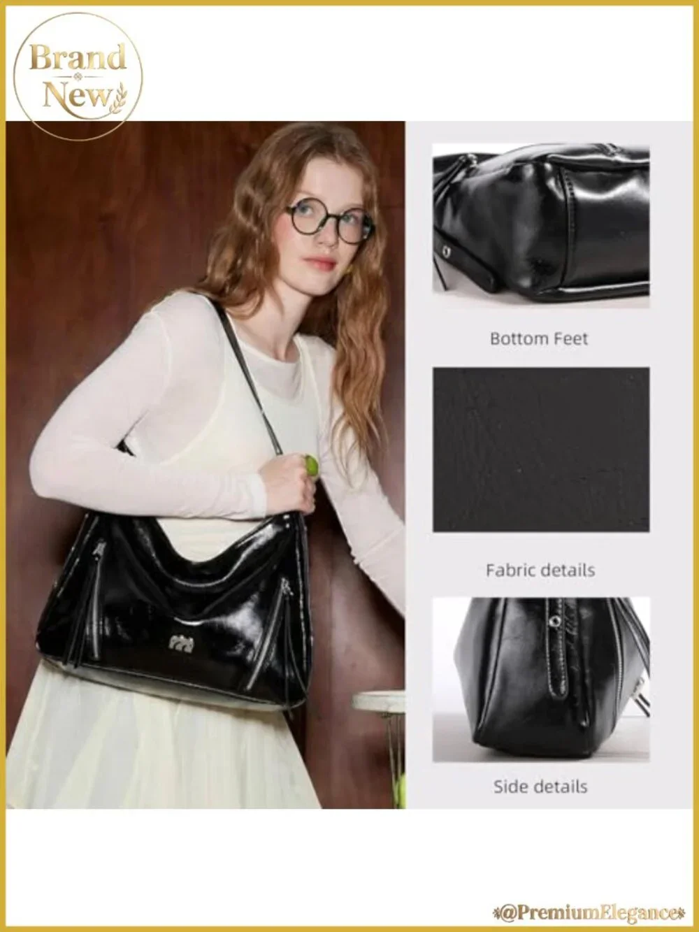 Vintage Style Faux Leather Hobo Shoulder Bag Large Capacity Crossbody